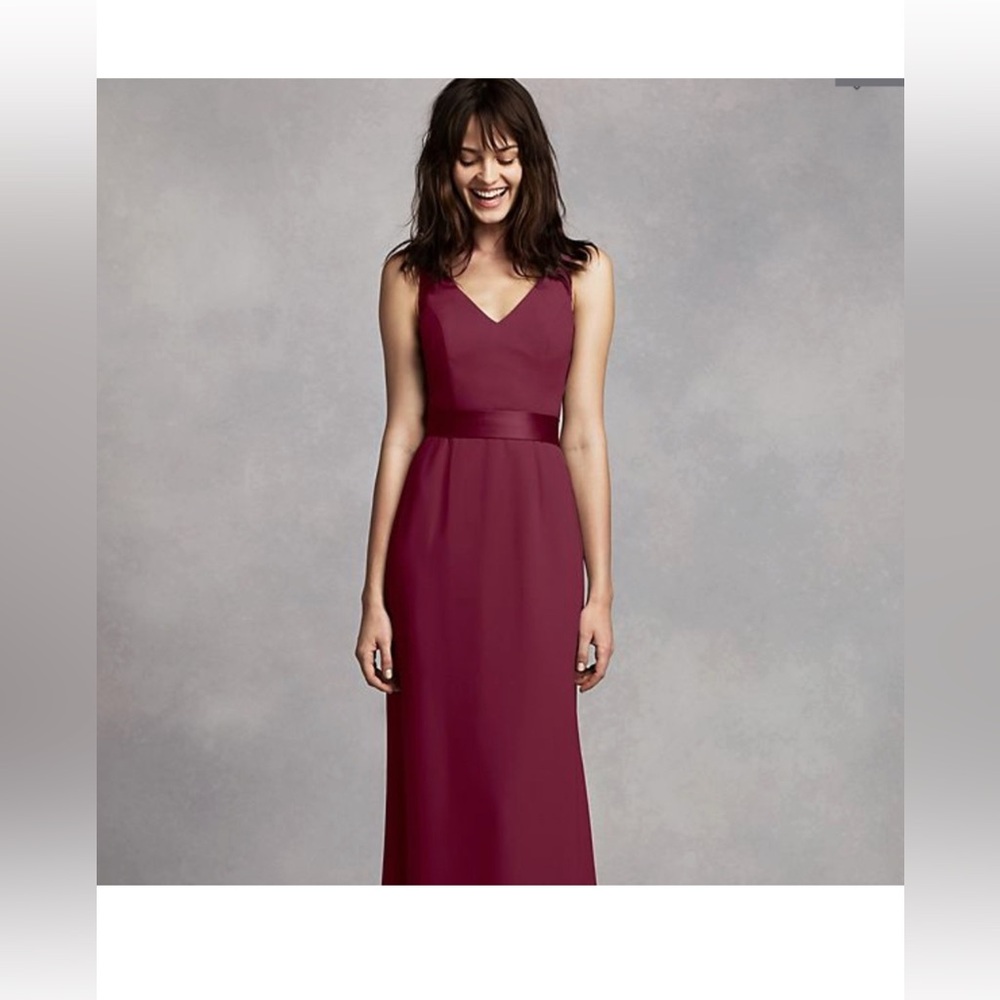 White by Vera Wang Burgundy Maxi Dress